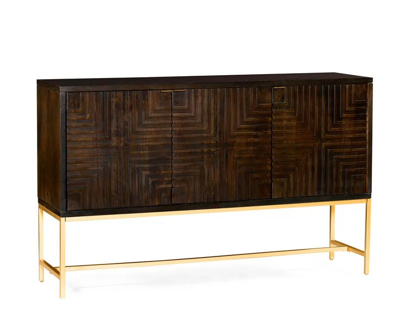Solid Wood Cabinet with carved panels